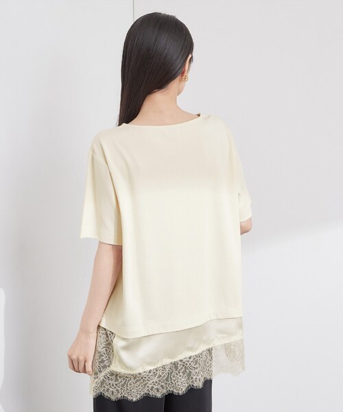 OPAQUE.CLIP(オペークドットクリップ)の「裾レースアシメカットソー【洗濯機OK】(Tシャツ/カットソー・レディース・ブラウン系/ブラック/アイボリー・42/40/38)」の18枚目の写真