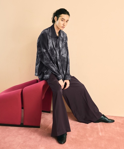 HARE(ハレ)の「【SET UP対応】ドレープワイドトラウザー(HARE)(スラックス・メンズ・ブラック/パープル・MEDIUM/SMALL)」の17枚目の写真