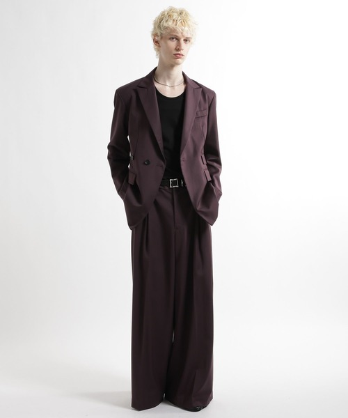 HARE(ハレ)の「【SET UP対応】ドレープワイドトラウザー(HARE)(スラックス・メンズ・ブラック/パープル・MEDIUM/SMALL)」の19枚目の写真