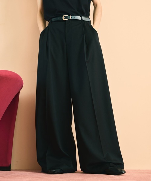 HARE(ハレ)の「【SET UP対応】ドレープワイドトラウザー(HARE)(スラックス・メンズ・ブラック/パープル・MEDIUM/SMALL)」の21枚目の写真
