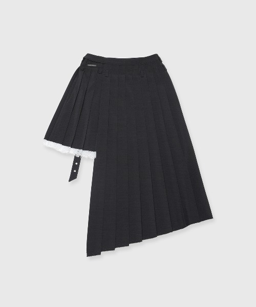 JOSE MOON（ジョゼムーン）の「SEPARATE SCREW PLEATS SKIRT/セパレートスクリュープリーツスカート（スカート・レディース・ブラック/チャコールグレー・36/38）」の4枚目の写真