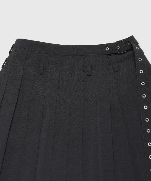 JOSE MOON（ジョゼムーン）の「SEPARATE SCREW PLEATS SKIRT/セパレートスクリュープリーツスカート（スカート・レディース・ブラック/チャコールグレー・36/38）」の6枚目の写真