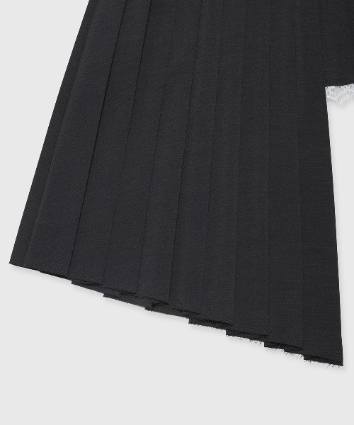 JOSE MOON（ジョゼムーン）の「SEPARATE SCREW PLEATS SKIRT/セパレートスクリュープリーツスカート（スカート・レディース・ブラック/チャコールグレー・36/38）」の8枚目の写真