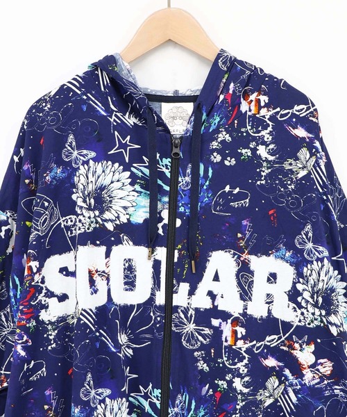 ScoLar(スカラー)の「163628:SCOLARロゴ入りポップ総柄パーカー(パーカー・レディース・グレー/ネイビー・M)」の13枚目の写真