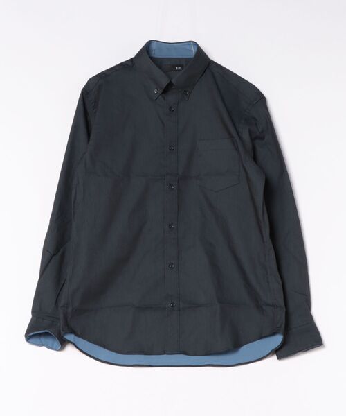 TAKA-Q(タカキュー)の「シャツ 長袖 メンズ ストレッチ 綿混 ボタンダウン 無地 ソラーロ(シャツ/ブラウス・メンズ・ボルドー/ネイビー/ライトグレー/ブラウン・MEDIUM/X-LARGE/LARGE)」の15枚目の写真