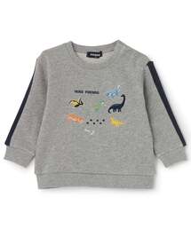 kladskap | 【人気商品再入荷】【直営店で取り扱い無し】恐竜刺しゅう袖ライントレーナー(スウェット)