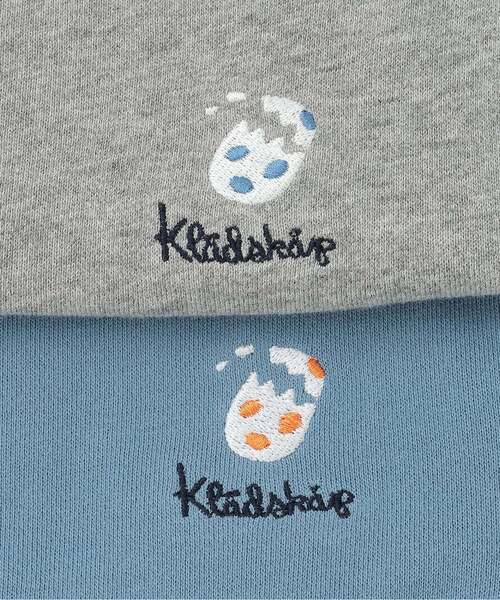 kladskap(クレードスコープ)の「【人気商品再入荷】【直営店で取り扱い無し】恐竜刺しゅう袖ライントレーナー(スウェット・キッズ・ブルー系その他2/グレー・90cm/130cm/110cm/100cm/120cm)」の7枚目の写真