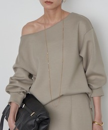 LOUNGEDRESS（ラウンジドレス）の「《着心地抜群 ヘルシーに華奢見え》【JAPAN MADE】オフショルプルオーバー（スウェット）」