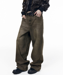 Dirty Waxed Denim Pants (Black)