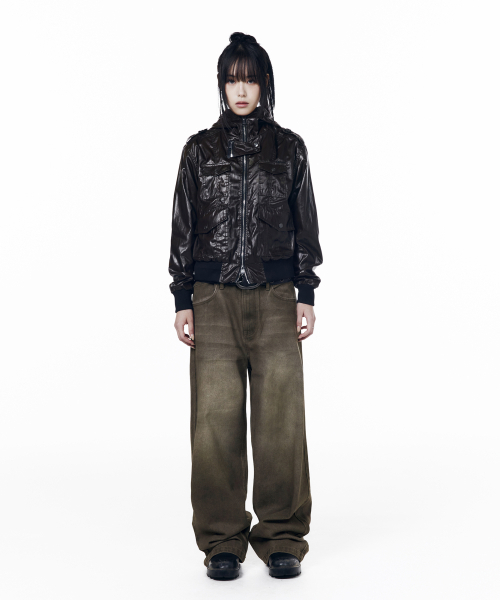 AAKAM(アーカム)の「Dirty Waxed Denim Pants (Black)(デニムパンツ・レディース・その他・1/0/2)」の5枚目の写真