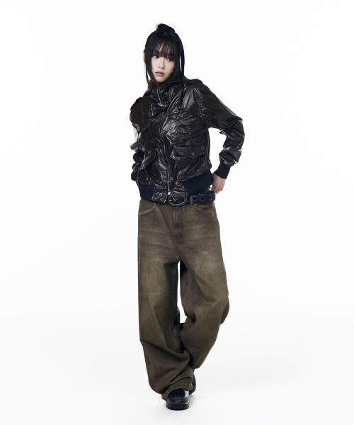 AAKAM(アーカム)の「Dirty Waxed Denim Pants (Black)(デニムパンツ・レディース・その他・1/0/2)」の8枚目の写真