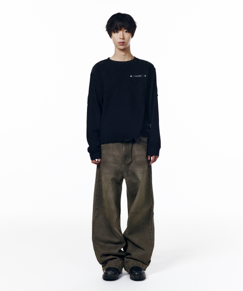 AAKAM(アーカム)の「Dirty Waxed Denim Pants (Black)(デニムパンツ・レディース・その他・1/0/2)」の10枚目の写真