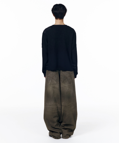 AAKAM(アーカム)の「Dirty Waxed Denim Pants (Black)(デニムパンツ・レディース・その他・1/0/2)」の12枚目の写真