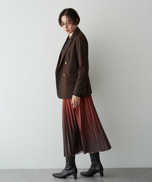 YECCA VECCA(イェッカヴェッカ)の「グラデーションラインプリーツスカート(スカート・レディース・ブラウン/チェック/テラコッタ・FREE)」の15枚目の写真