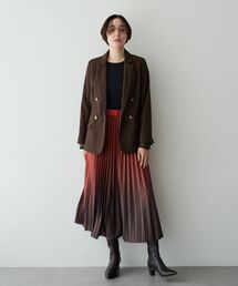 グラデーションラインプリーツスカート