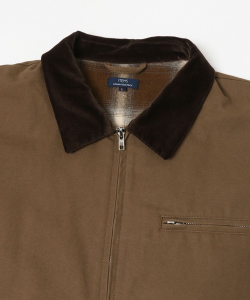 ITEMS URBANRESEARCH(アイテムズ アーバンリサーチ)の「Check Lined Duck Barn JACKET(ブルゾン・メンズ・ブラウン/ブラック/チャコールグレー・MEDIUM/LARGE)」の11枚目の写真
