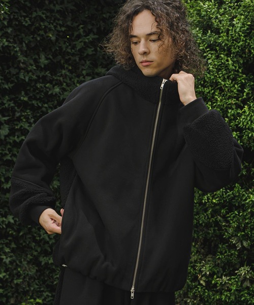 CAMBIO(カンビオ)の「mj11910- Boa Sweat Combo Zip Hoodie ジップパーカー(A74426cmb)(その他アウター・メンズ・チャコールグレー/ブラック・S/L/M)」の5枚目の写真