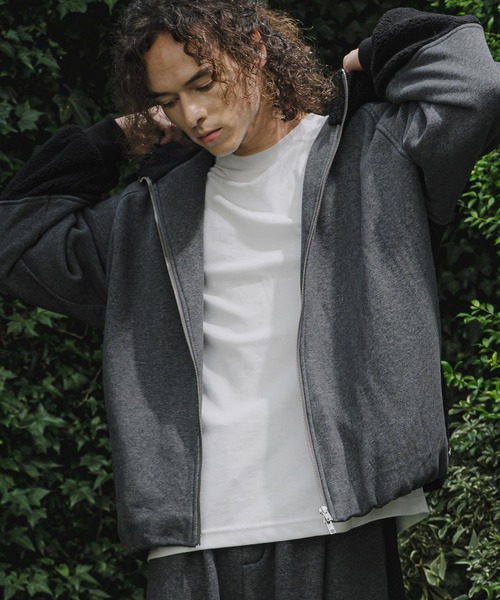 CAMBIO(カンビオ)の「mj11910- Boa Sweat Combo Zip Hoodie ジップパーカー(A74426cmb)(その他アウター・メンズ・チャコールグレー/ブラック・S/L/M)」の11枚目の写真