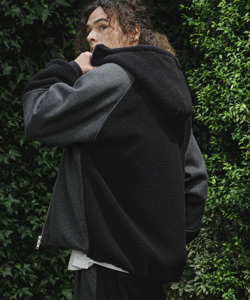 CAMBIO(カンビオ)の「mj11910- Boa Sweat Combo Zip Hoodie ジップパーカー(A74426cmb)(その他アウター・メンズ・チャコールグレー/ブラック・S/L/M)」の12枚目の写真