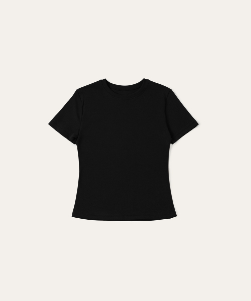 AUBER(オーベル)の「Organic Short Sleeve - Black(Tシャツ/カットソー・レディース・ブラック・1/2)」の2枚目の写真