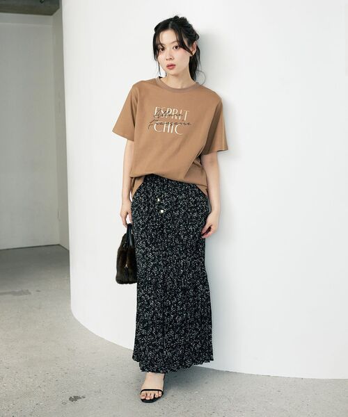 le.coeur blanc(ルクールブラン)の「フラワークリンクルスカート(スカート・レディース・ブラック系その他/ブラウン系その他2・38)」の22枚目の写真