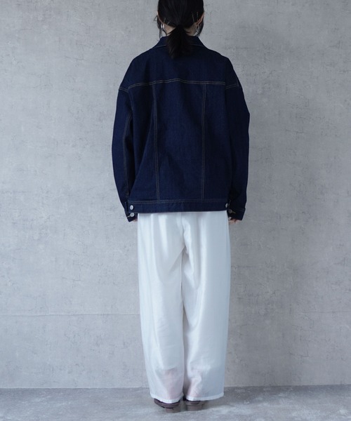 SELECT LEVERY(セレクトリベリー)の「リサイクルデニム ルーズデニムジャケット(デニムジャケット・レディース・オフホワイト/ブルー/ワンウォッシュ・LARGE/MEDIUM)」の11枚目の写真