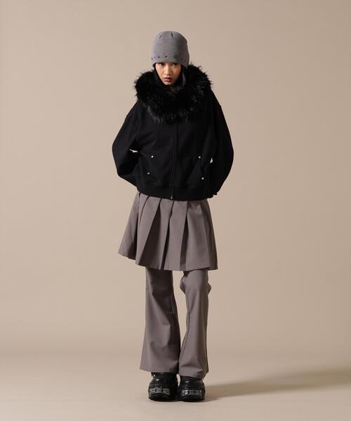 DANKE SCHON(ダンケシェーン)の「DankeSchon/ダンケシェーン/WOMEN FUR SWEAT HOODIE(パーカー・レディース・グレー/ブラック・F)」の6枚目の写真