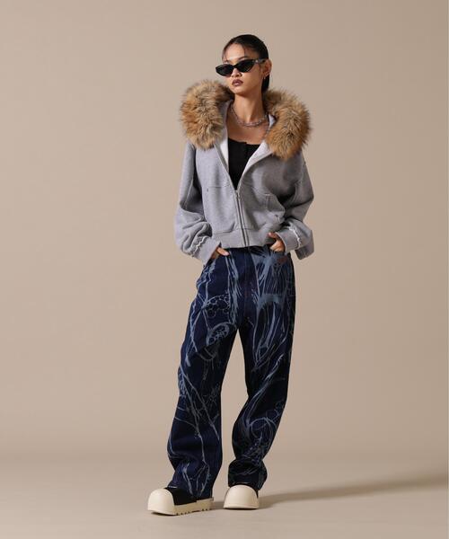DANKE SCHON(ダンケシェーン)の「DankeSchon/ダンケシェーン/WOMEN FUR SWEAT HOODIE(パーカー・レディース・グレー/ブラック・F)」の11枚目の写真