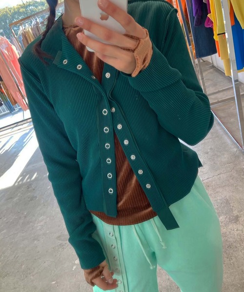 CONZ(コンズ)の「CRISP SNAP CARDIGAN(Tシャツ/カットソー・レディース・ブラック/グレー・FREE)」の10枚目の写真