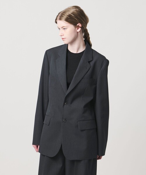 LOEFF(ロエフ)の「<LOEFF>ウールギャバジン 2ボタン ジャケット(テーラードジャケット・レディース・ダークグレー/モカ・1/0)」の15枚目の写真