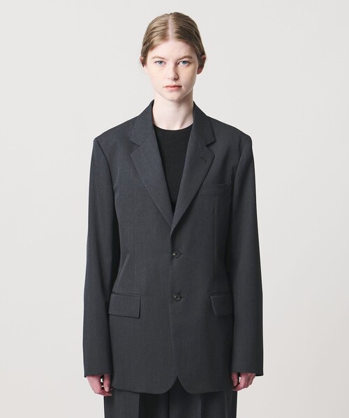 LOEFF(ロエフ)の「<LOEFF>ウールギャバジン 2ボタン ジャケット(テーラードジャケット・レディース・ダークグレー/モカ・1/0)」の12枚目の写真