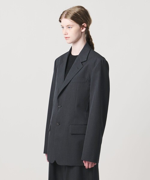 LOEFF(ロエフ)の「<LOEFF>ウールギャバジン 2ボタン ジャケット(テーラードジャケット・レディース・ダークグレー/モカ・1/0)」の11枚目の写真