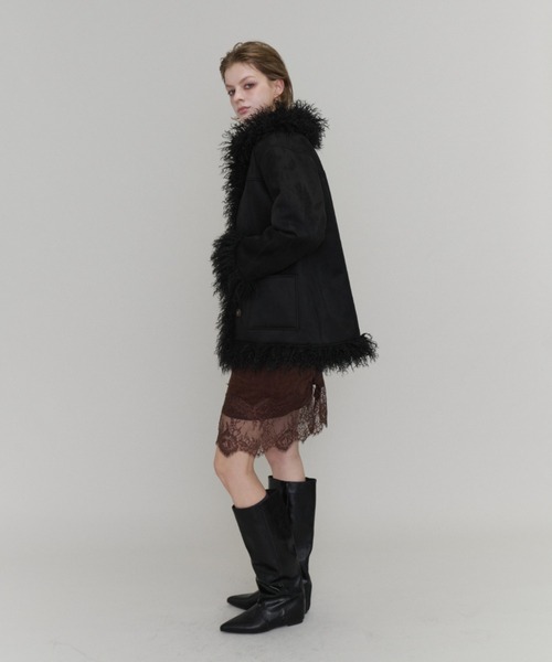 Rohwel(ローウェル)の「Suede Lace Skirt / スエードレーススカート(スカート・レディース・ブラウン/ブラック・FREE)」の12枚目の写真