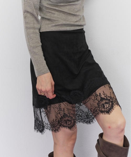 Rohwel(ローウェル)の「Suede Lace Skirt / スエードレーススカート(スカート・レディース・ブラウン/ブラック・FREE)」の19枚目の写真