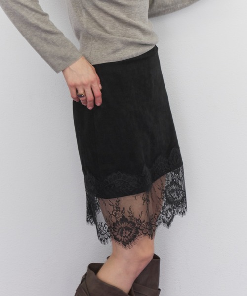 Rohwel(ローウェル)の「Suede Lace Skirt / スエードレーススカート(スカート・レディース・ブラウン/ブラック・FREE)」の18枚目の写真
