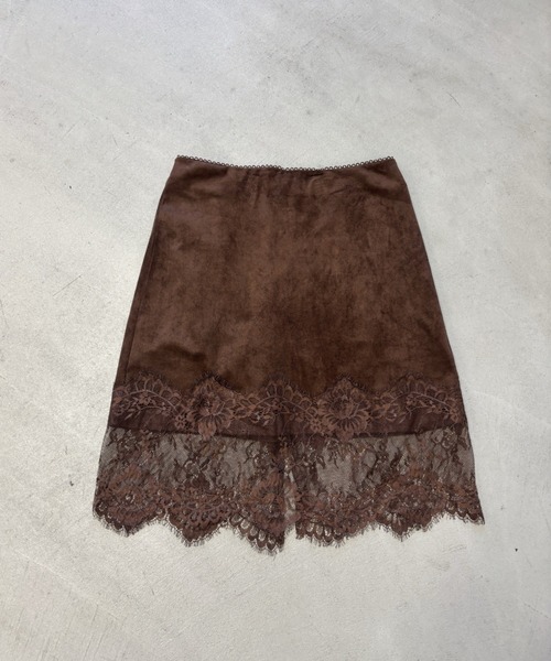 Rohwel(ローウェル)の「Suede Lace Skirt / スエードレーススカート(スカート・レディース・ブラウン/ブラック・FREE)」の14枚目の写真