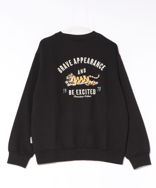 POWER TO THE PEOPLE(パワートゥーザピープル)の「アーチロゴトラ刺繍スウェット(スウェット・メンズ・ブラック・L/M/LL)」の7枚目の写真
