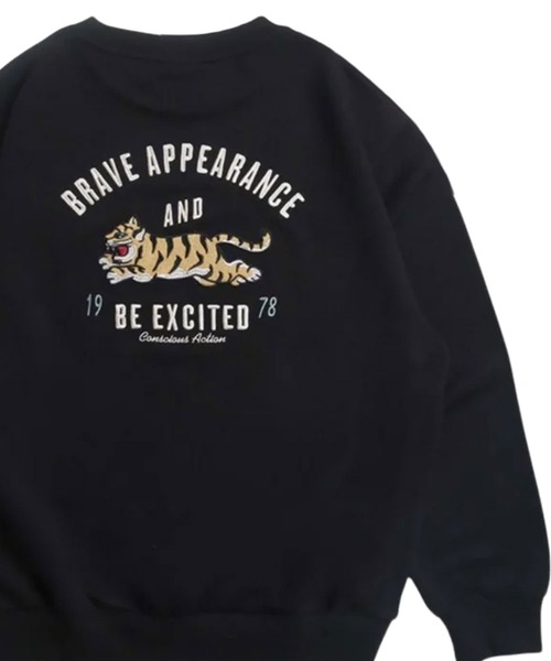 POWER TO THE PEOPLE(パワートゥーザピープル)の「アーチロゴトラ刺繍スウェット(スウェット・メンズ・ブラック・L/M/LL)」の1枚目の写真