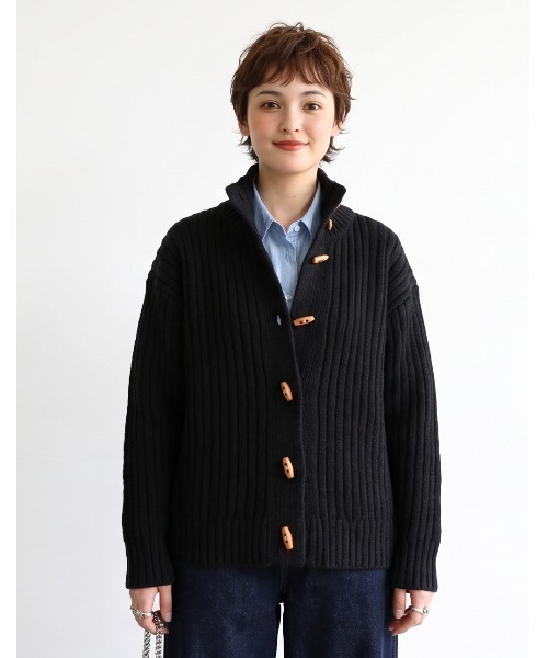 Sew loop(ソーループ)の「トグルボタンハイネックリブニットカーディガン(カーディガン/ボレロ・レディース・グレー/ブラック/キャメル・FREE)」の6枚目の写真