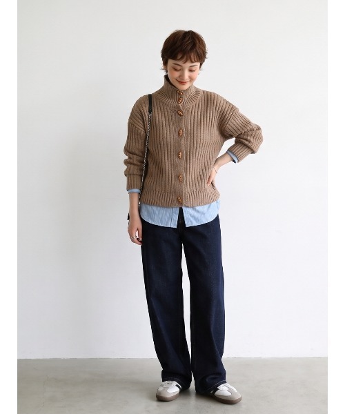 Sew loop(ソーループ)の「トグルボタンハイネックリブニットカーディガン(カーディガン/ボレロ・レディース・グレー/ブラック/キャメル・FREE)」の13枚目の写真