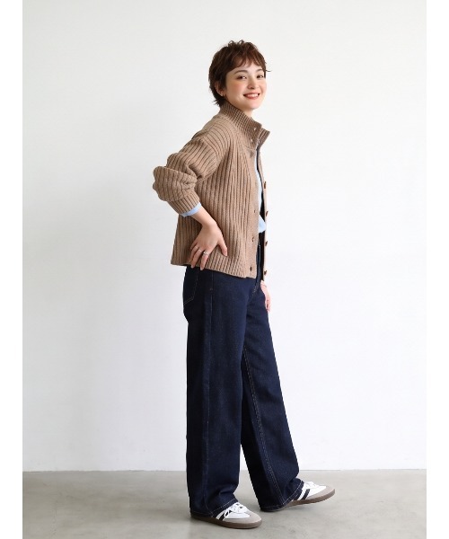 Sew loop(ソーループ)の「トグルボタンハイネックリブニットカーディガン(カーディガン/ボレロ・レディース・グレー/ブラック/キャメル・FREE)」の16枚目の写真