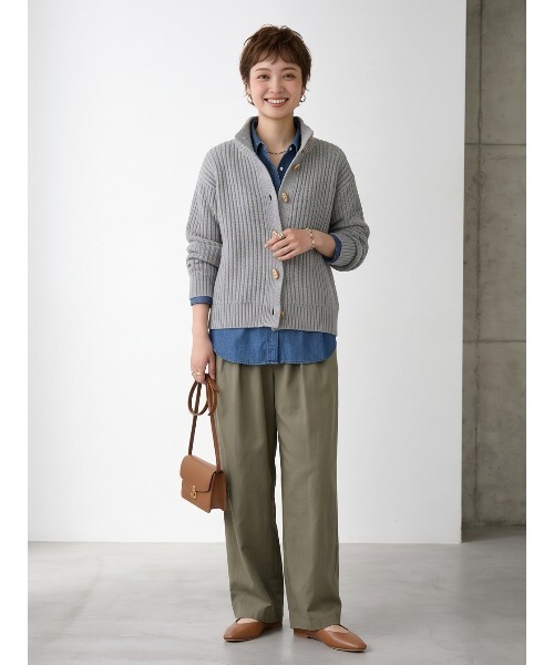 Sew loop(ソーループ)の「トグルボタンハイネックリブニットカーディガン(カーディガン/ボレロ・レディース・グレー/ブラック/キャメル・FREE)」の20枚目の写真