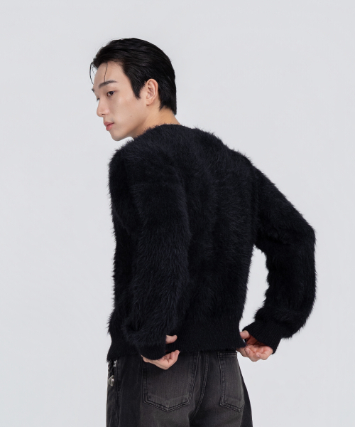 PHOS333（フォースサンサンサン）の「M ヘアリーニットセーター/ブラック（ニット/セーター・メンズ・その他・LARGE）」の4枚目の写真