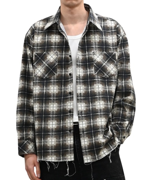 MIYAGIHIDETAKA（ミヤギヒデタカ）の「【MIYAGIHIDETAKA】Printed Nel Shirt（シャツ/ブラウス・メンズ・ブルー/ブラック/ダークブラウン・L/XL）」の3枚目の写真