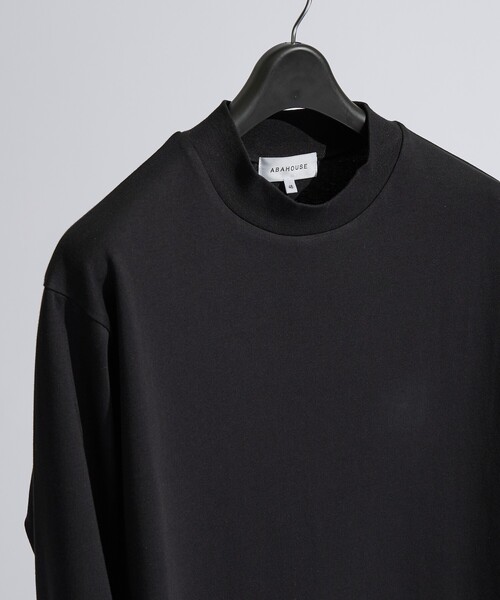 ABAHOUSE(アバハウス)の「【快適速乾】ALL SEASON COTTON モックネック長袖Tシャツ(Tシャツ/カットソー・メンズ・ホワイト/ブラック/グレイッシュベージュ/グレイッシュブルー・44/46/48)」の6枚目の写真