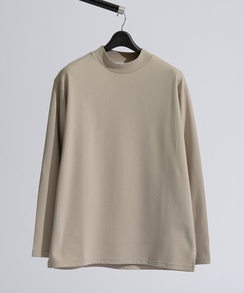 ABAHOUSE(アバハウス)の「【快適速乾】ALL SEASON COTTON モックネック長袖Tシャツ(Tシャツ/カットソー・メンズ・ホワイト/ブラック/グレイッシュベージュ/グレイッシュブルー・44/46/48)」の9枚目の写真