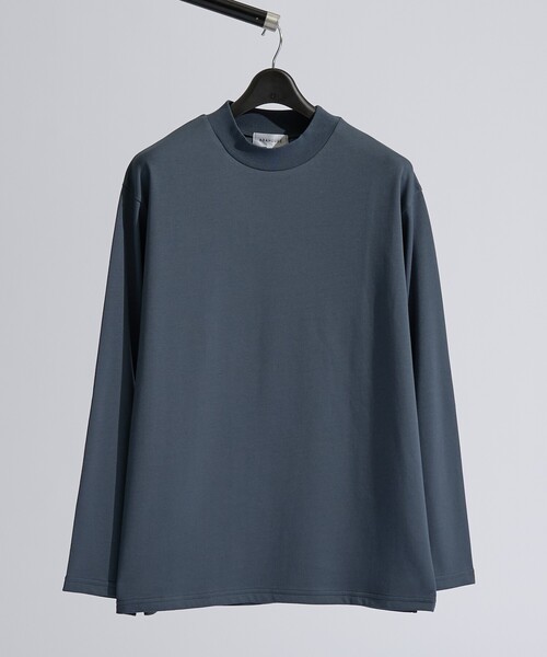 ABAHOUSE(アバハウス)の「【快適速乾】ALL SEASON COTTON モックネック長袖Tシャツ(Tシャツ/カットソー・メンズ・ホワイト/ブラック/グレイッシュベージュ/グレイッシュブルー・44/46/48)」の7枚目の写真
