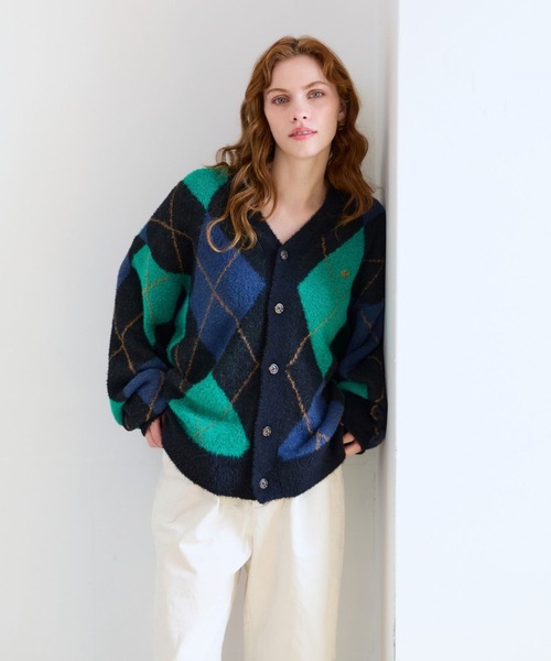 GLOBAL WORK(グローバルワーク)の「【BEVERLY HILLS POLO CLUB】シャギーニットカーディガン/685516(カーディガン/ボレロ・レディース・グレー/ブラック/ブラウン・LARGE/MEDIUM/SMALL)」の1枚目の写真