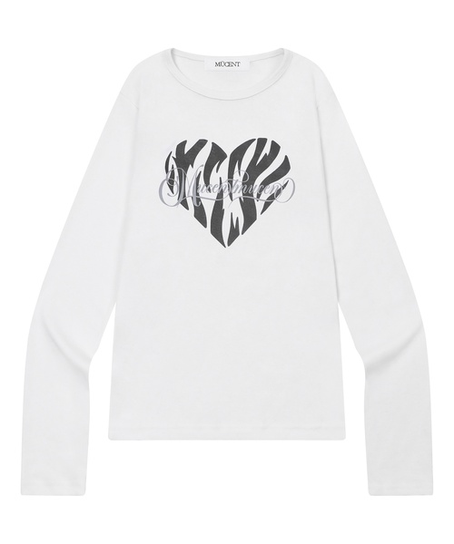 MUCENT(ムセント)の「レルボル ジブリ ハート ロングスリーブTシャツ (2カラー)(Tシャツ/カットソー・レディース・ホワイト/ブラック・FREE)」の2枚目の写真