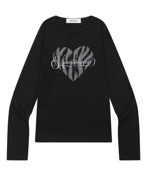 MUCENT(ムセント)の「レルボル ジブリ ハート ロングスリーブTシャツ (2カラー)(Tシャツ/カットソー・レディース・ホワイト/ブラック・FREE)」の1枚目の写真